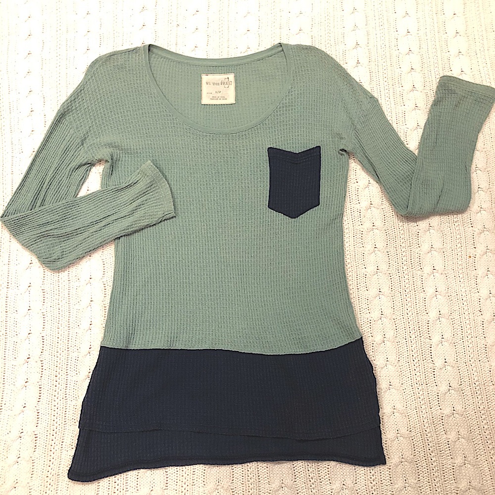 Free People oversized waffle knit top